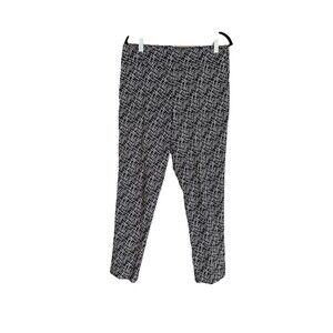 Crazy Larry Black & White Print Pull On Ankle Pants Size 14